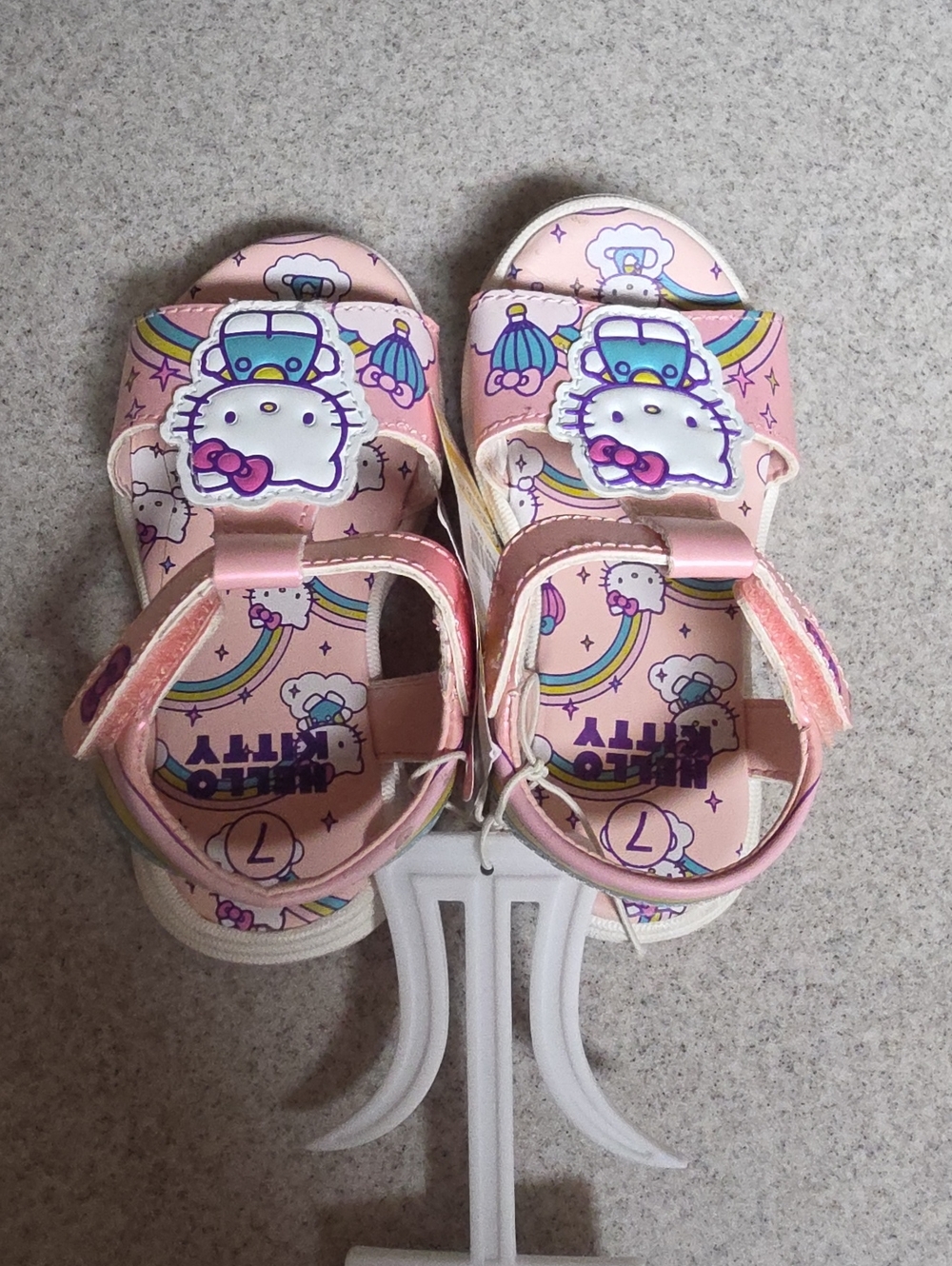 Hello Kitty Pink Rainbow Print Kids Sandals